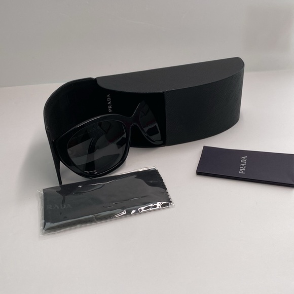 New Prada PR 16XS Women's Irregular Sunglasses, Black - Picture 10 of 12